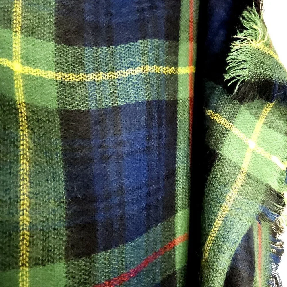 Unbranded New Womens Green Yellow Plaid Blanket Scarf